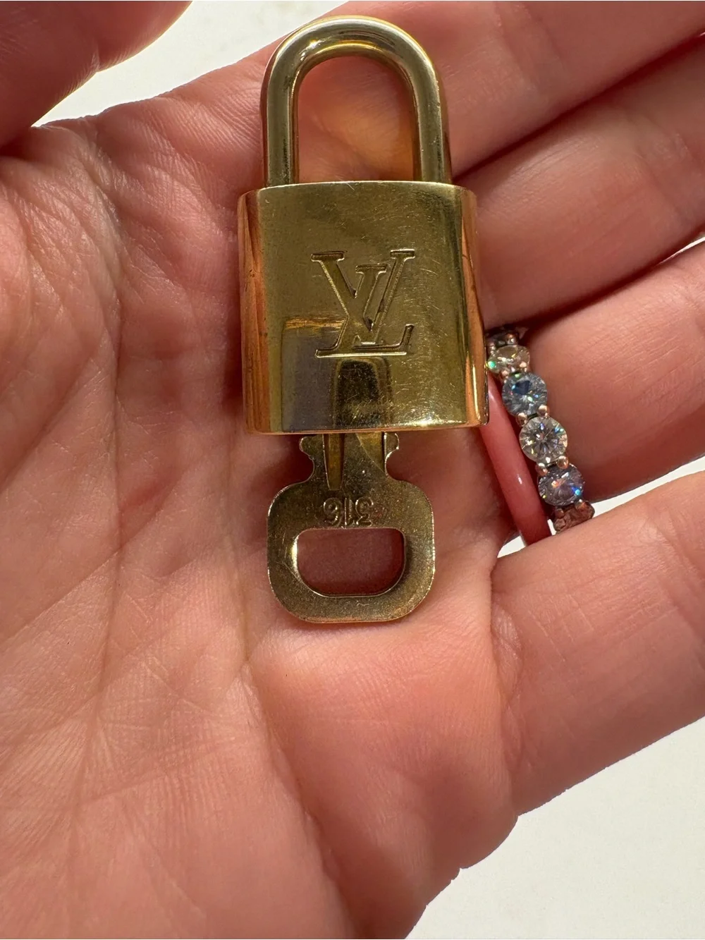 Louis Vuitton Brass Padlock with Key in Gold Tone
